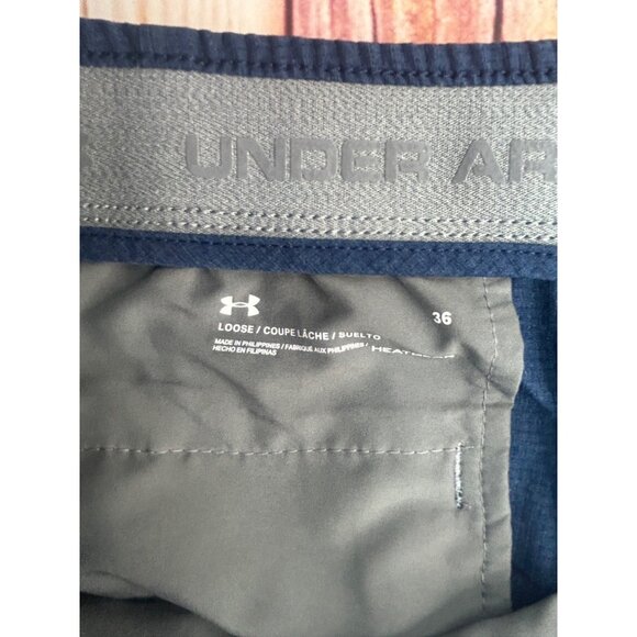 Under Armour Mens Navy Blue Loose Fit Shorts 36 - Picture 3 of 5